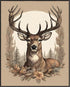 Posterizer 1 pcs- A deer with nature background-Art for Animal Lovers-Floral Botanical Art- Gift for Men Women Entrepreneur Teens-Living Room Bedr...
