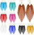 9 Pairs Fringe Leather Earrings Boho Leather Earrings Triangle Deerskin Leather Fringe Boho Earrings for Women Girls(Bright Colors)...