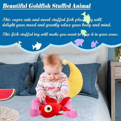 Fish Stuffed Animal Plush Red Soft Stuffed Goldfish Toy for Girls Boys, 13.78 in...