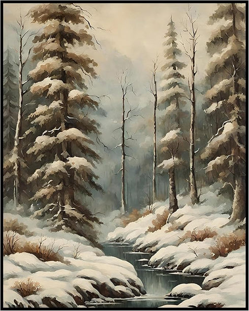 Posterizer 1 pcs-beautiful snowy scenary in winter -9-Landscape & Nature Art-GIft for Men Women Teens-Living Room Bedroom Decor- unframed wall art...