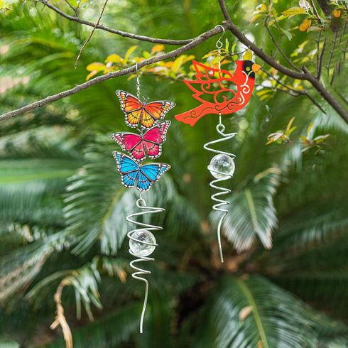18" Wind Spinner Outdoor Hanging Metal Figurine Spinner for Garden Décor Ornament Lawn Yard Patio,Cardinal...