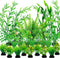 Fish Tank Accessories Aquarium Decorations Green Plants, 25pcs Green Fish Tank Decorations Plant, Fish Tank Decor, Aquarium Decor Plastic Plants...