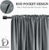 DONREN Medium Grey Valance -Basement Valances for Small Window with Rod Pocket (2 Panels,42 by 12 Inch)...