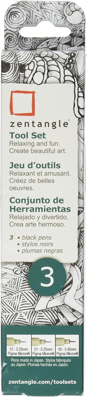 Sakura Micron Pen Set Zentangle 3pc, 3 Count (Pack of 1), Black...