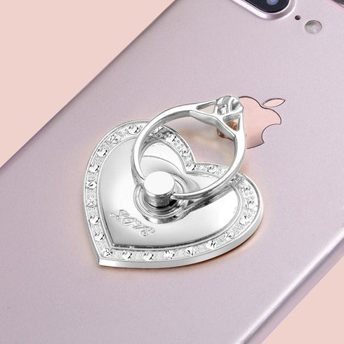 Phone Stand, Luxury Updated Re-Usable Metal Stainless Phone & Tablet Anti Drop Ring Stand Holder with Diamonds for iPhone iPod iPad Samsung and Mo...