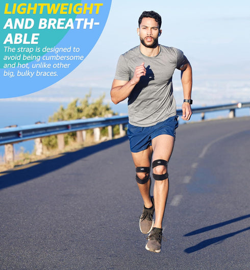 HiRui Dual Patella Knee Straps, Knee Brace Patella Stabilizer for Knee Pain Relief Running Tennis Jumping Arthritis Tendonitis, Joint and Muscles ...