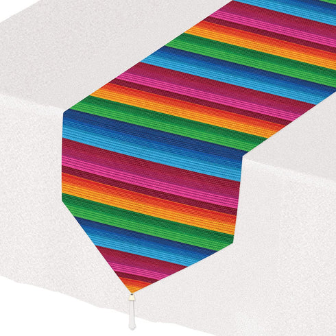 Beistle Printed Paper Serape Mexican Theme Decoration Cinco De Mayo Fiesta Table Runner Tableware, 11" x 6', Gold, Blue, Green, Orange...