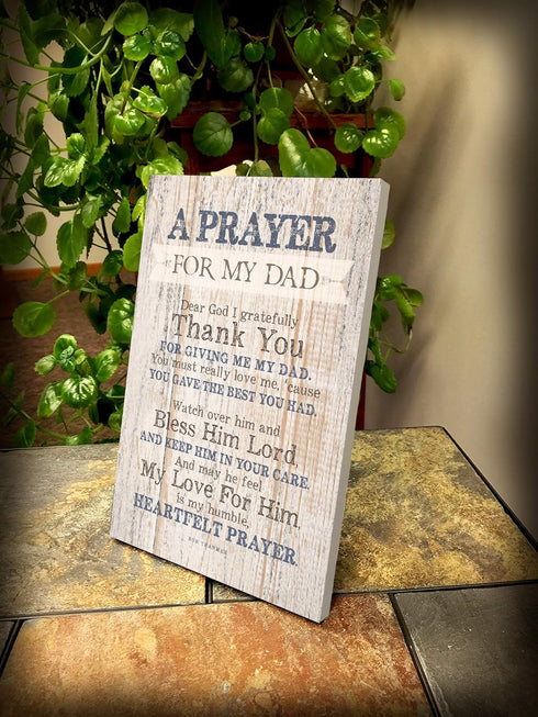 DEXSA Prayer for My Dad Wood Frame Wall Plaque for Father’s Day, Birthday Gift for Dad | Made in USA | Bonus Dad Gift, Father-in-Law Picture Frame...