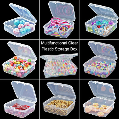 Bead Organizer, 30Pcs Small Clear Plastic Bead Storage Containers with Label, 1 Large Craft Storage Case with Hinged Lid, Storage Box for Jewelry ...