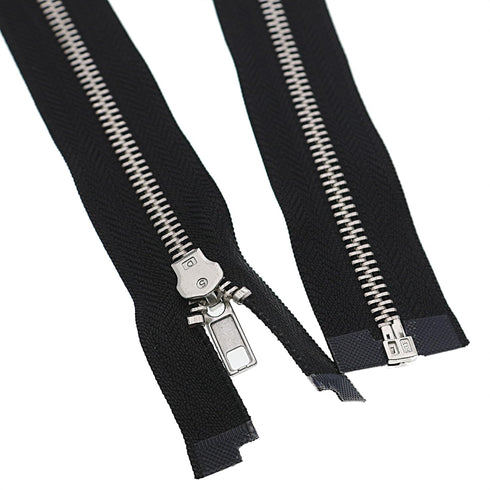 Leekayer 5# 27 Inch Metal Zipper Black Chrome Separating Zippers Jacket Zipper for Sewing Coat Vest Bag 68 cm Handmade Bulk 2 pcs/Pack...
