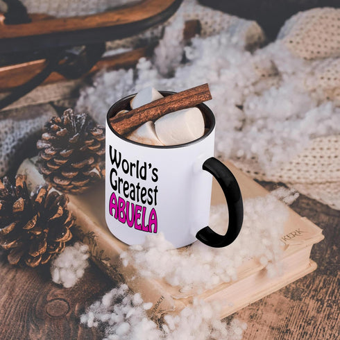 3dRose World’S Greatest Abuela, Pink Mug, 11 oz, Black...