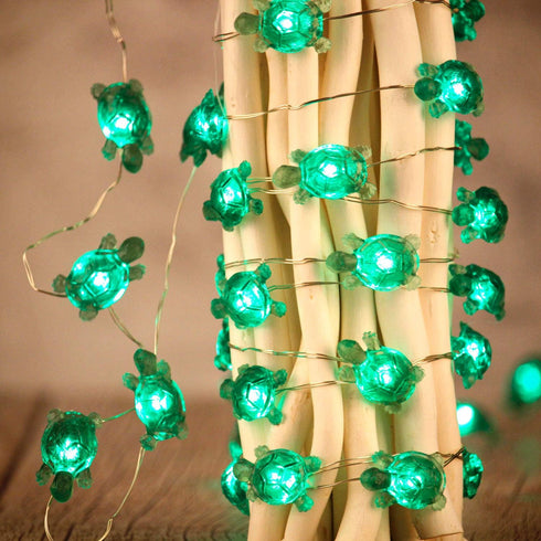 Turtle String Lights, Impress Life Summer Decorative LED Silver Wire 10 ft 40 LEDs with Remote for Indoor, Covered Outdoor Beach Party Decorations...