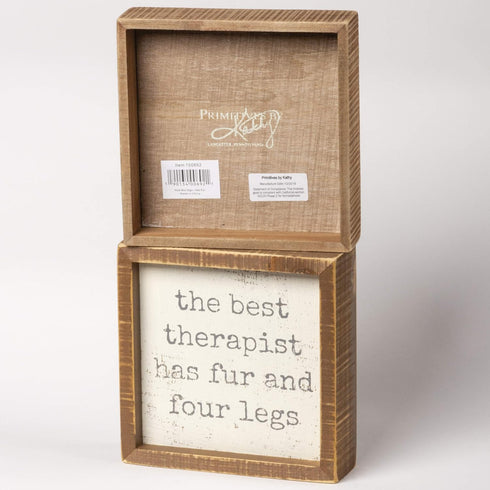 Primitives by Kathy 100692 Inset Wood Box Sign, 6 x 6 x 1.75-Inches, Four Legs...