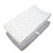 American Baby Company 2 Pack Printed 100% Cotton Knit Fitted Contoured Changing Table Pad Cover - Compatible with Mika Micky Bassinet, Gray Stripe...