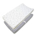 American Baby Company 2 Pack Printed 100% Cotton Knit Fitted Contoured Changing Table Pad Cover - Compatible with Mika Micky Bassinet, Gray Stripe...