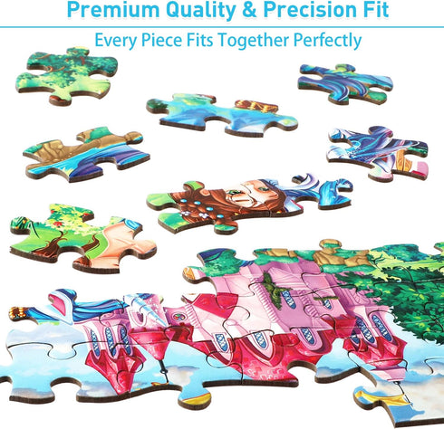 Puzzles for Kids Ages 4-8, 3-5, 6-8, 8-10 - Princess & Unicorn - 100 Piece Jigsaw Puzzles for Children, Learning Educational Toys for 4 5 6 7 8 9 ...