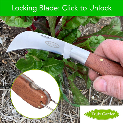 Folding Garden Knife. This Hawkbill Blade is Curved Making it Great for Hundreds of Uses. Not Just a Great Gift for a Gardener....