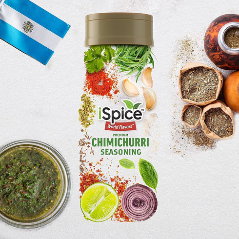 iSpice - Low-Sodium, Sugar-Free 1 Pack CHIMICHURRI SEASONING World Flavor Super Spice Blend | All Natural | Ready to use as is | No preparation is...