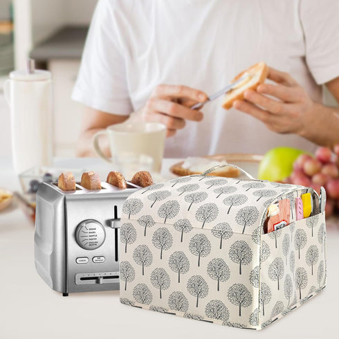 YARWO 4 Slice Toaster Dust Cover Compatible for Cuisinart CPT-435P1/CPT-640P1, Hamilton Beach, Oster, Wipeable Cotton Bread Machine Cover Fits for...