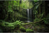 Jungle Aquarium Background Majestic Waterfall Cascading into Lush Rainforest Terrarium Background Stream Rock Tropical Plants Reptile Habitat Back...