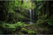 Jungle Aquarium Background Majestic Waterfall Cascading into Lush Rainforest Terrarium Background Stream Rock Tropical Plants Reptile Habitat Back...