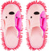 Washable Chenille Microfiber Slippers Floor Dust Dirt Hair Detachable Microfiber Mop Slippers for Office Home Room (Pink, Women 7-9/Men 5-7)...