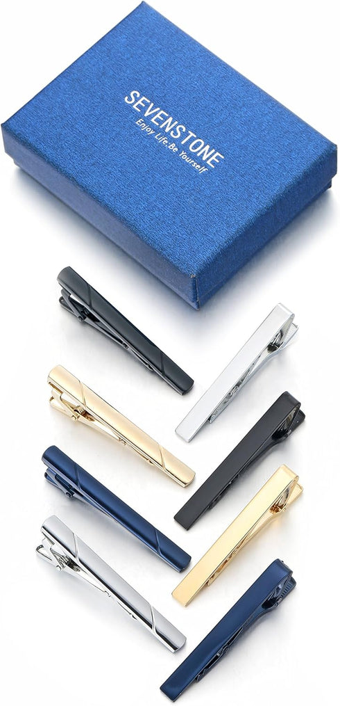 4 Pcs Tie Clips for Men Tie Pin Set Ties Necktie Business Bar Clips...