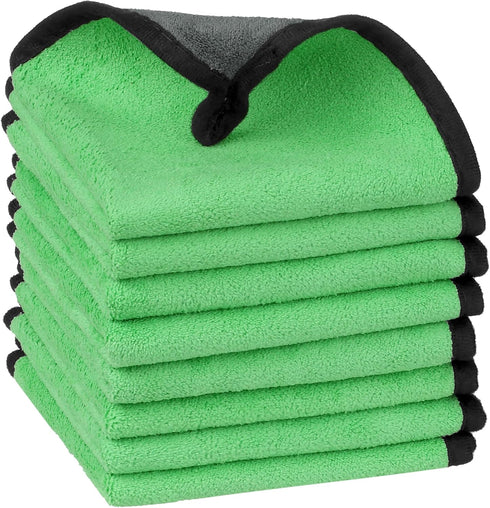 uxcell Car Cleaning cloths, 8 Pack Soft Premium Microfiber Towels with Hang Loop for Household Cleaning, Reusable Car Cleaning Wipes Lint Free Str...