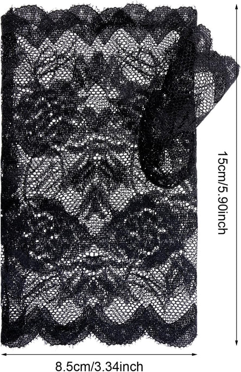 Women Short Lace Gloves 1920s Opera Evening Wedding Sunblock Fingerless Bridal Floral Gloves for Girls...