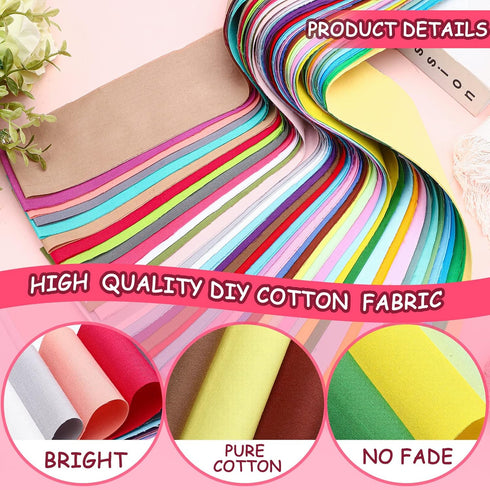 40 Pcs Solid Color Cotton Jelly Fabric Patchwork Roll Fabric, 2.55 Inch Roll Up Cotton Craft Patchwork Roll, Cotton Quilting Fabric Bundle for Qui...