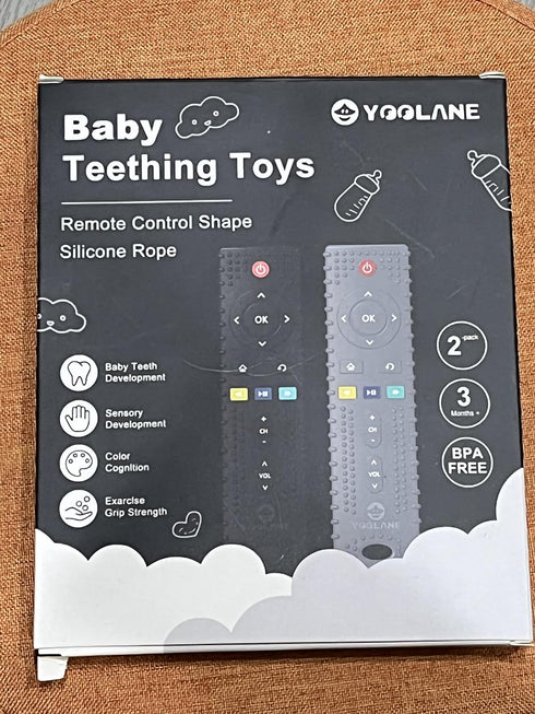 Baby Teether 2 Pack Teething Toys for Babies 3-24 Months Remote Control Shape Silicone Teethers Stuff Essentials Gifts for Toddler Infant Boy and ...