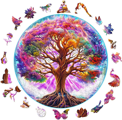 Wooden Puzzles for Adults - Dreamy Tree of Life Wooden Puzzle, Unique Shape Wooden Jigsaw Puzzles for Adults, Wood Puzzles Adult, Perfect for Birt...