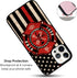 Wood Fireman American Flag Thin Red Line US Firefighter Case - Compatible with iPhone 14 Plus - Durable Non-Slip TPU Rubber Shockproof Slim Case (...