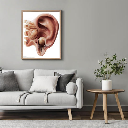 Posterizer 1 pcs-artistic anatomical illustration of the human ear-Teachers & Classrooms-Abstract & Modern Art-School and classroom art- unframed ...