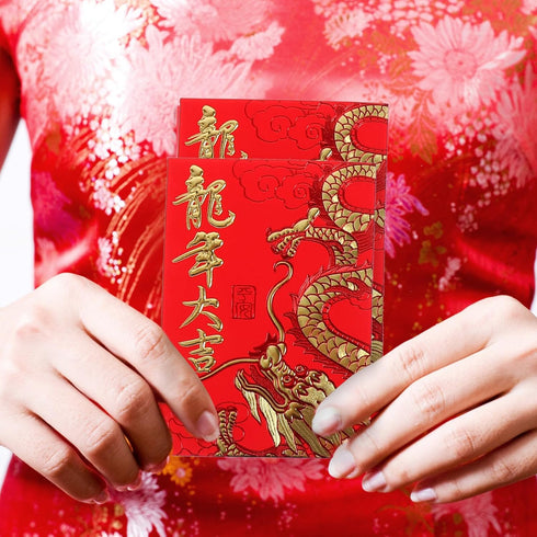 60pcs Red Envelopes 2024 Dragon Chinese New Year Money Pockets Lucky Hong Bao Money Envelopes Cash Packets for New Year Spring Festival Weeding...