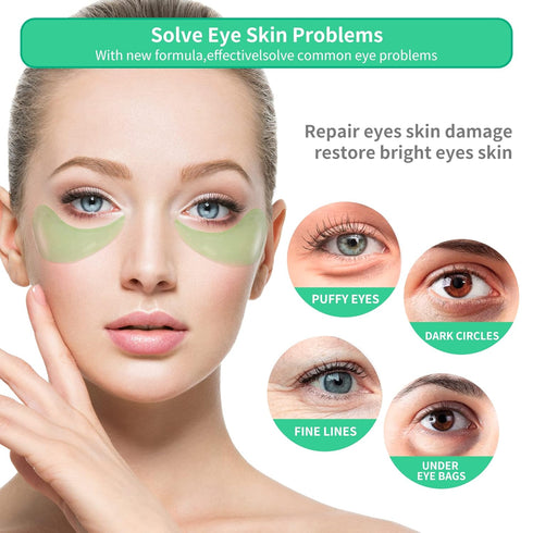 BREYLEE Aloe Vera Eye Mask– 60 Pcs - Puffy Eyes and Dark Circles Treatments – Look Younger and Reduce Wrinkles and Fine Lines Undereye, Improve an...