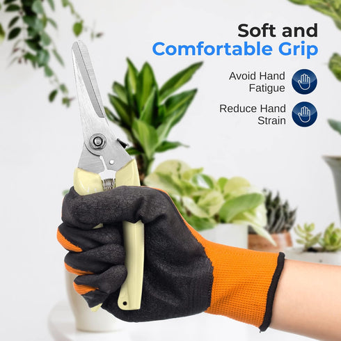 SereneLife Gardening Hand Pruner, Pruning Shear with Straight Stainless Precision-Sharpened Steel Blades, Soft and Comfortable Grip Avoid Hand Fat...