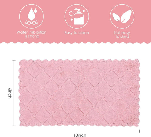 11Pack Kitchen Dish Cloths, Reusable Dish Towels, Nonstick Oil Washable Fast Drying, Super Absorbent Coral Velvet Cleaning Cloths for Mom from Dau...