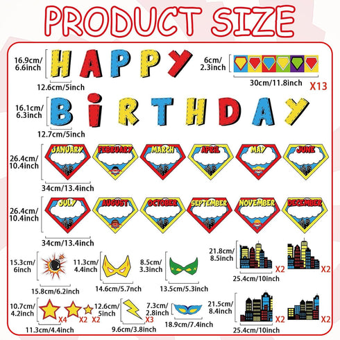 Hero Happy Birthday Bulletin Board Decoration Set Hero Birthday Bulletin Board Happy Birthday Cutouts for Classroom Hero Themed Bulletin Boarders ...