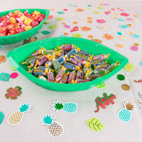 Super Z Outlet Palm Leaf Hawaii Style Food Reusable Snack Tray, Cookies, Chips, Candy Dip for Jungle Island Themed Party Decorations Platter (12 P...