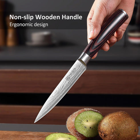PAUDIN Utility Knife, 5 Inch Chef Knife, Ultra Sharp High Carbon Stainless Steel, Multipurpose Paring Knife for Fruit and Vegetable Cutting with W...