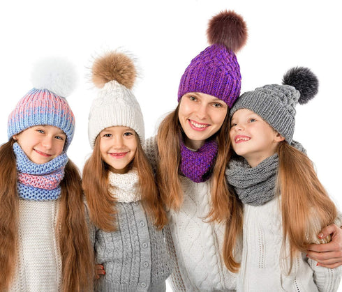 Tatuo DIY Faux Fur Pom Poms Ball with Press Button Removable Fluffy Pompom for Knitting Hats Shoes Scarves Bag Accessories (Neutral Color, 14)...