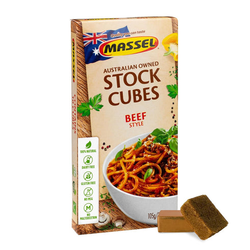Massel Beef Style Broth Boullion Cubes, Gluten Free, MSG Free, Dairy Free, Non GMO, 0g Trans Fat Soup Base Seasoning For Ramen, Soup, Stew, No Ani...