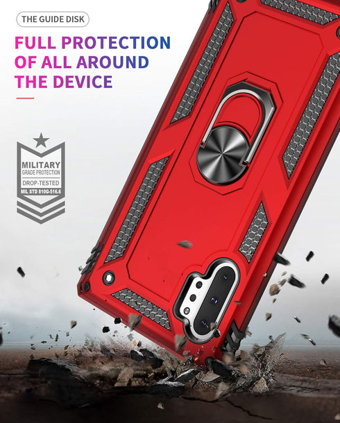 Military Grade Drop Impact for Samsung Galaxy Note 10 Plus Case 5G Metal Rotating Ring Kickstand Holder Magnetic Car Mount Armor Shockproof Case f...