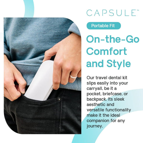 Capsule Dental - Dental Retainer Travel Case, Silicone Retainer Case for Aligners, Mouthguards, and More, Dental Kit Oral Care Tools with Travel T...
