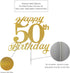 50th Birthday Cake Topper, Birthday Party Decorations with Premium Gold Glitter...