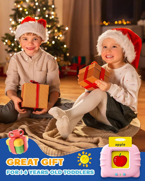 bravokids Talking Flash Cards Toddler Toys, Preschool Educational Sensory Toys with 112 Double Sided Cards for 1 2 3 4 5 6 Year Old Boys and Girls...