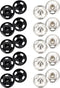 Sumind 100 Sets Sew-on Snap Buttons Metal Snap Fastener Buttons Press Button for Sewing Clothing, Black and Silvery(10mm)...