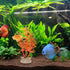 Aquarium Decoration, Aquarium Plastic Plants Decoration for Aquarium Fish Tank,4.72Inch(Orange,2Pcs)...