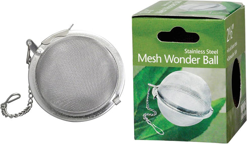 HIC Kitchen Mesh Ball Tea Infuser, 18/8 Stainless Steel Mesh, For Loose Leaf Tea and Mulling Spices, 2.5-Inch...